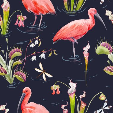 Suluboya Tropikal Desen