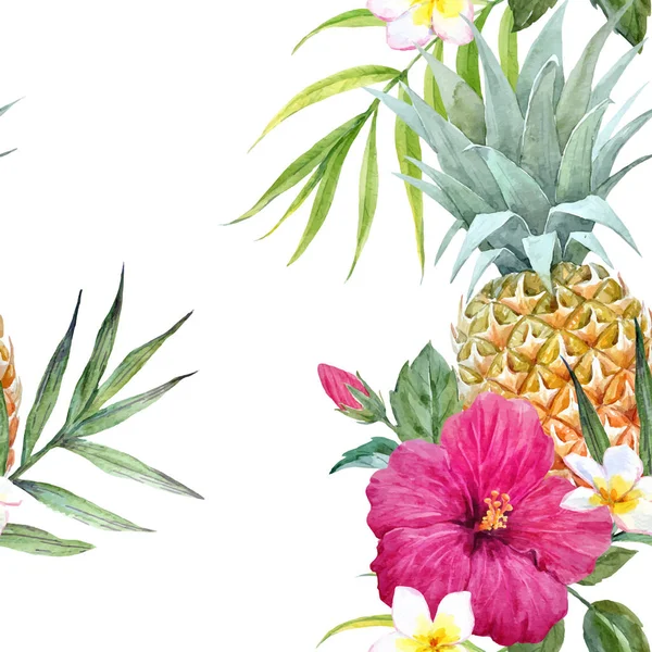 Aquarelle motif vectoriel tropical — Image vectorielle