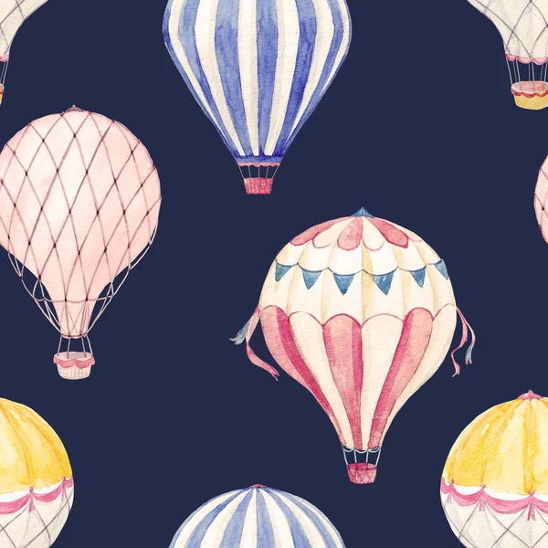 Watercolor air baloon pattern