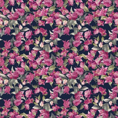 Suluboya çiçek deseni