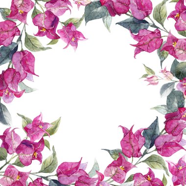 suluboya çiçek çerçevesi