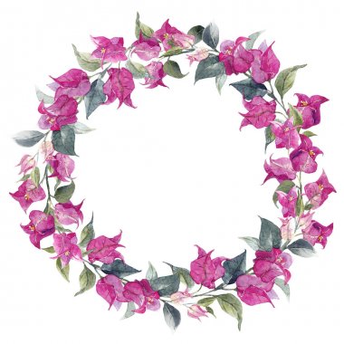 Suluboya çiçek çelengi