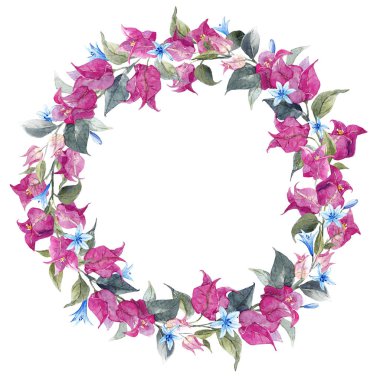 Suluboya çiçek çelengi