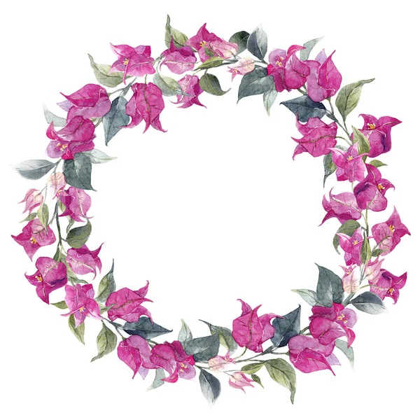 Suluboya çiçek çelengi