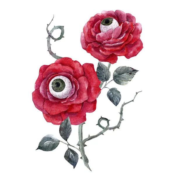 वॉटरकलर हॅलोवीन गुलाब — स्टॉक फोटो, इमेज