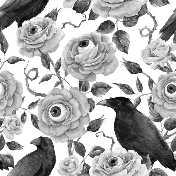 Suluboya çiçek Cadılar Bayramı desenli