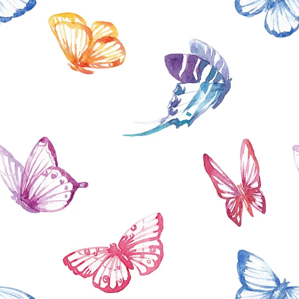 Watercolor butterfly pattern — Stock Photo, Image