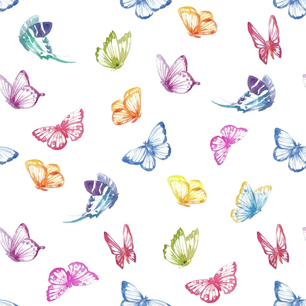 Watercolor butterfly pattern — Stock Photo, Image