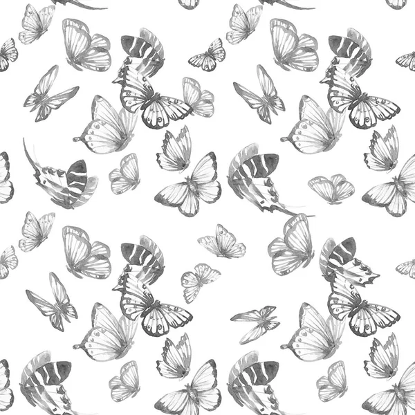 水彩的蝴蝶图案 — 图库照片
