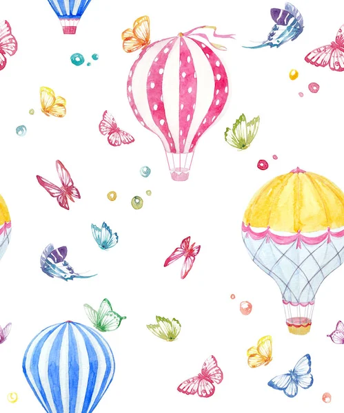 Akvarelu air baloon vzor — Stock fotografie