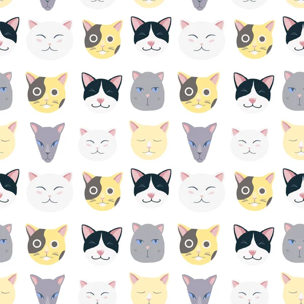 Leuke katten vector patroon — Stockvector