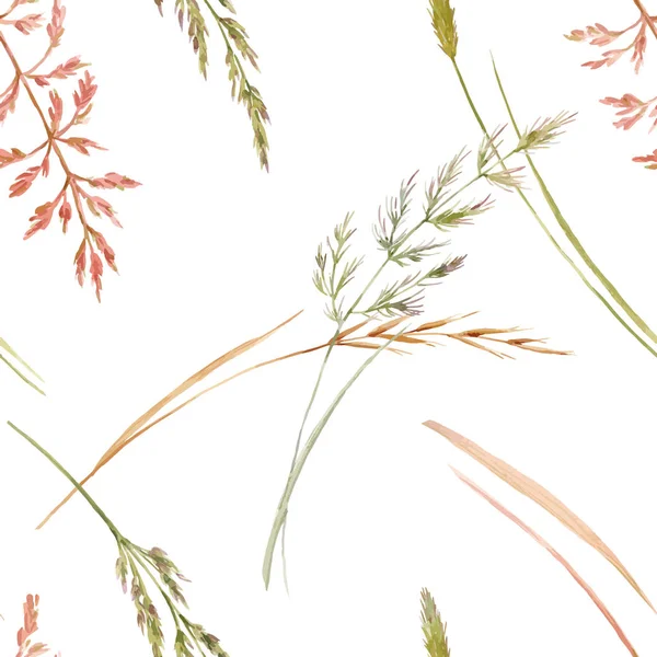 無人の野の草のベクトル パターン — ストックベクタ