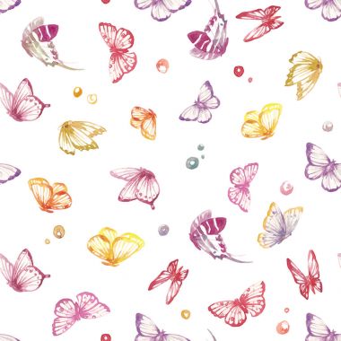 Suluboya kelebek vektör desen