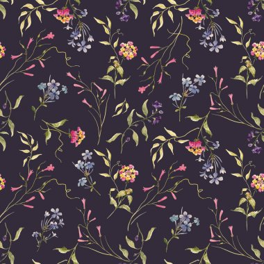 Suluboya çiçek deseni