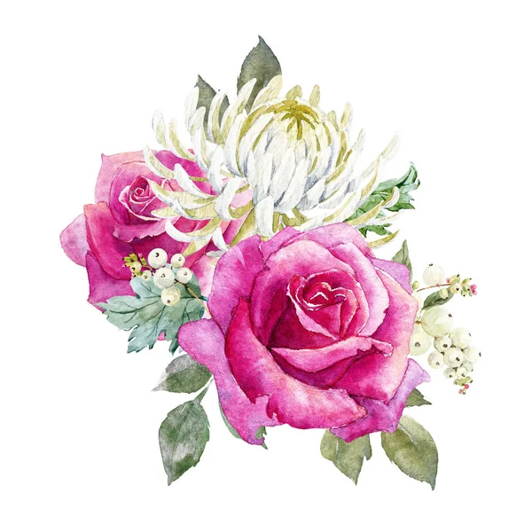 Suluboya gül kompozisyon