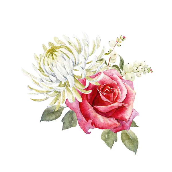 Акварель троянд композиція — стокове фото