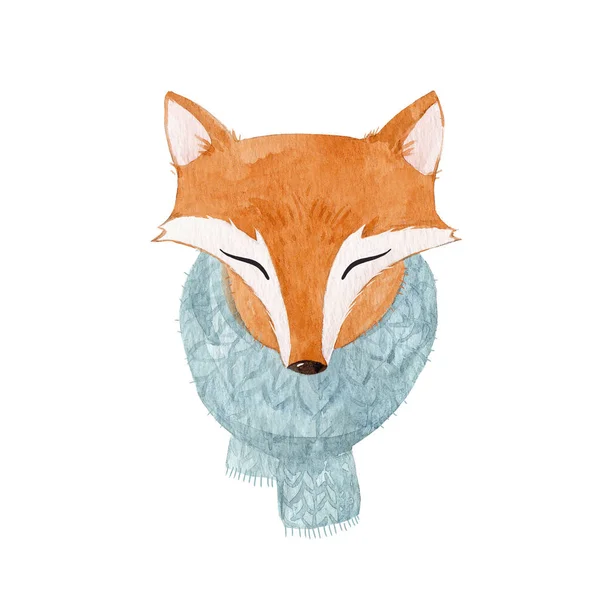 Aquarel fox portret — Stockfoto