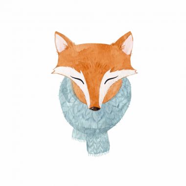 Suluboya fox vektör portre