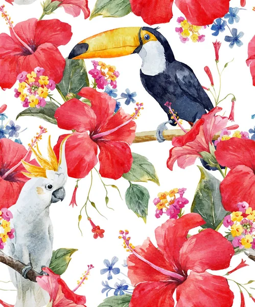 Aquarelle motif vecteur floral tropical — Image vectorielle