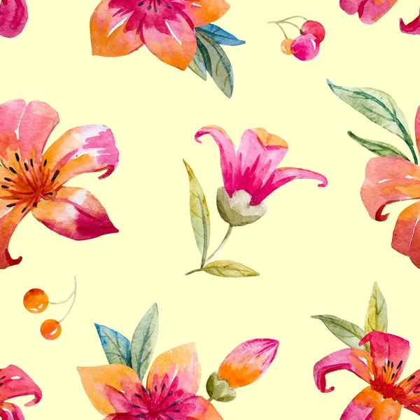 Watercolor floral vector pattern — Stock Vector