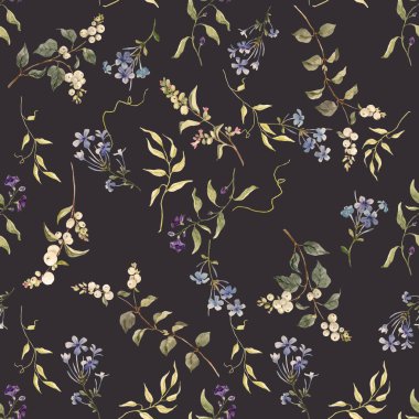 Suluboya çiçek vektör desen