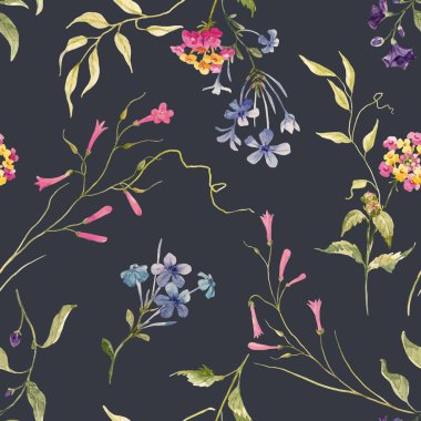 Suluboya çiçek vektör desen