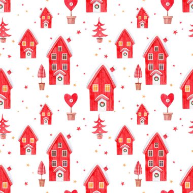 Güzel suluboya Noel desen