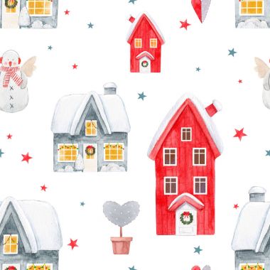 Güzel suluboya Noel desen