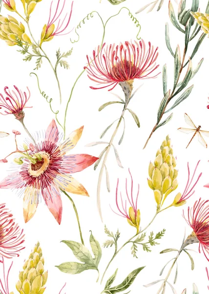 Aquarell florales Vektormuster — Stockvektor