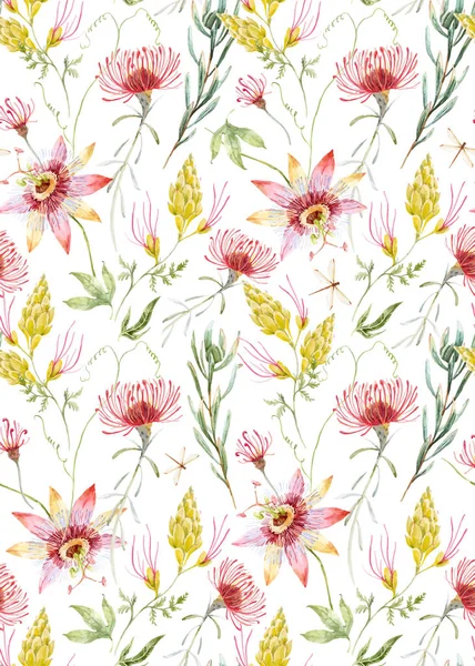 Aquarelle motif vecteur floral — Image vectorielle