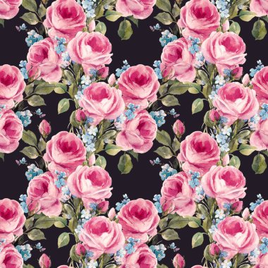 Suluboya çiçek deseni