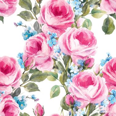 Suluboya çiçek deseni