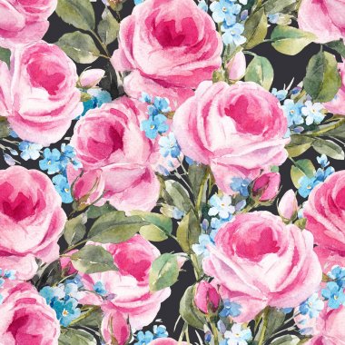 Suluboya çiçek deseni