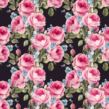 Suluboya çiçek vektör desen