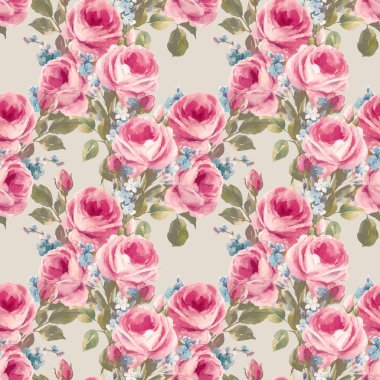 Suluboya çiçek vektör desen