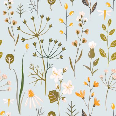 Suluboya çiçek deseni