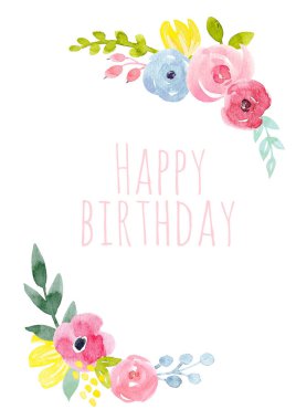 suluboya soyut çiçek kompozisyon