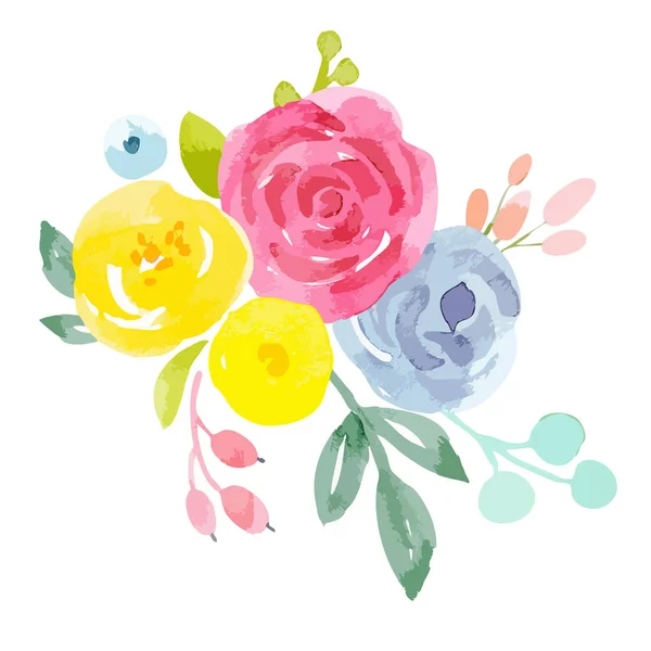 Aquarela composição floral abstrata —  Vetores de Stock