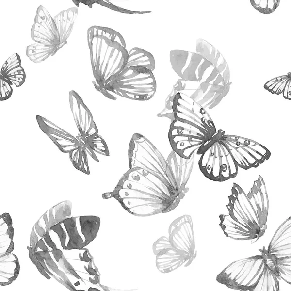 Watercolor butterfly vector pattern — Stock Vector