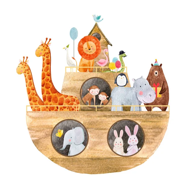 Watercolor baby Noah s Ark Royalty Free Stock Images