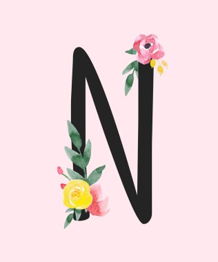 Suluboya vektör Latin alfabesinin büyük harf