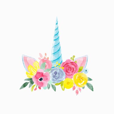 Suluboya çiçek vektör kompozisyon