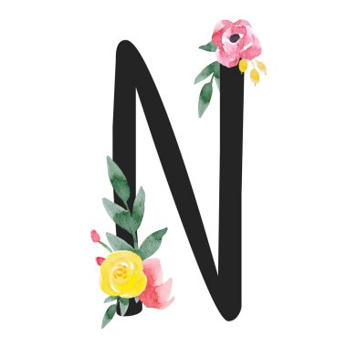 Sulu Boya Roma alfabesi büyük harf