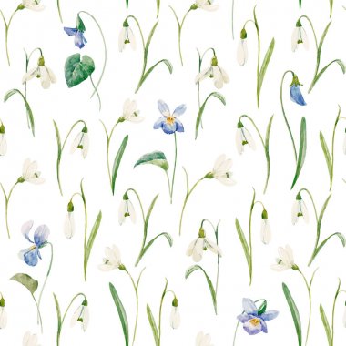 Suluboya çiçek vektör desen