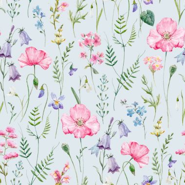 Suluboya çiçek deseni