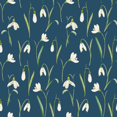 Watercolor floral vector pattern clipart