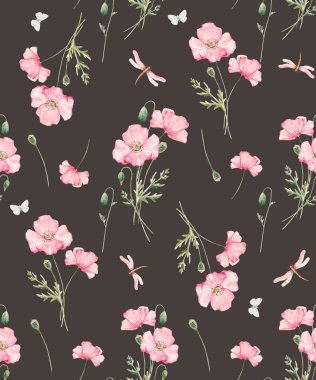 Suluboya çiçek deseni