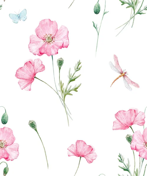 Aquarell-Blumenmuster — Stockfoto