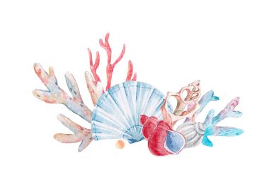 Suluboya mercan kompozisyon