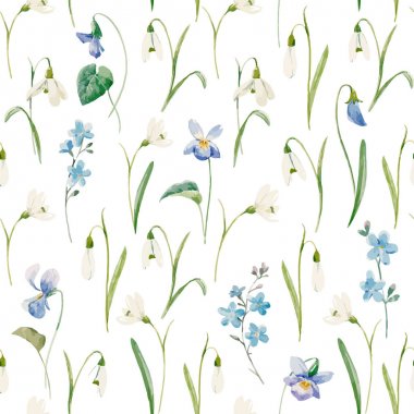 Suluboya çiçek vektör desen